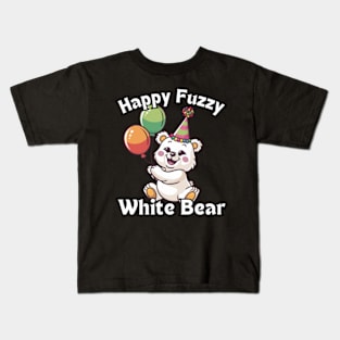 Happy Party White Bear Kids T-Shirt